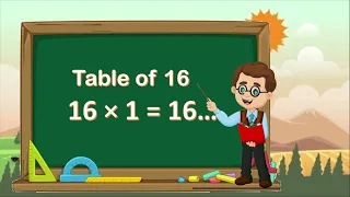 Table of 16 | 16 ka pahada | learn multiplication table of 16 #16katable #learnmultiplication