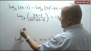 Ecuación que contiene logaritmos