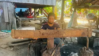 Knife Making - Forging A Powerful Cleaver From A Longest Leaf Spring