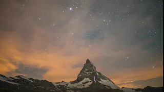 Matterhorn Mountain Night Time lapse - Copyright Free Reusable Stock Video HD