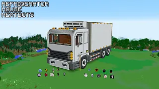 SURVIVAL REFRIGERATOR TRUCK HOUSE WITH 100 NEXTBOTS in Minecraft - Gameplay - Coffin Meme