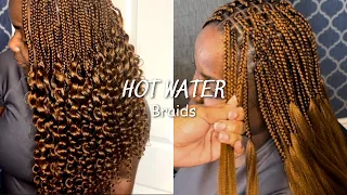 How to: curl braids with hot water, using Bendy rollers| Detailed | beginner friendly | easy method