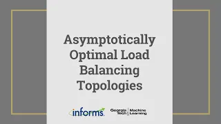 Asymptotically Optimal Load Balancing Topologies