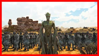 10 Adult Groot vs 5,000 US Soldier & M1 Abrams(MG)  | Ultimate Epic Battle Simulator 2 | UEBS2