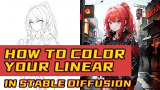 how to use new ControlNet in Stable Diffusion to Color your lineart