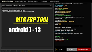 All Mtk Device frp and factory reset tool