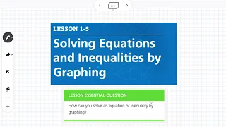 Solving Equations and Inequalities by Graphing (Lesson 1-5)