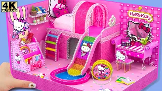 How To Make Hello Kitty House With Rainbow Slide Pool From Cardboard ❤️ DIY Miniature House #5