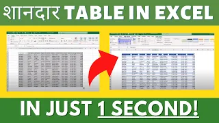 How To Design Beautiful Tables On MS-Excel In Just 1 SECOND! | Excel Lecture 10