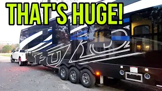 MASSIVE TOY HAULER RV! Look inside this beast!