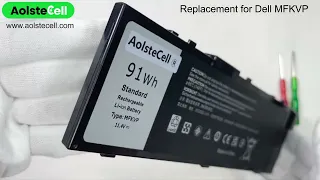 Replacement battery for Dell MFKVP 11.4V 91Wh 6 cells