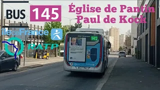 Bus 145 Ratp Urbanway 12 GNV C9 Le Trajet Entre Église de Pantin➡️Paul de Kock