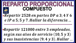 REPARTO PROPORCIONAL COMPUESTO