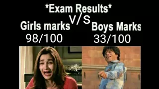 Girls v/s Boys Reaction on exam results