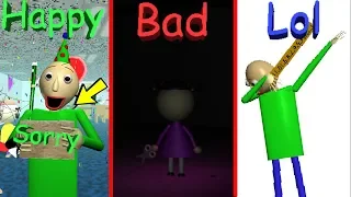 BALDI THREW ME A SURPRISE PARTY WHEN I HAD ALL THE WRONG ANSWERS?! [ALL ENDINGS] | Baldi's Basics
