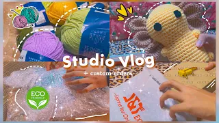 studio vlog 04 // unboxing new packaging, custom orders, small business malaysia, asmr 🧶 | Malaysia