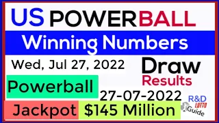 powerball draw results today Jul 27, 2022 | US POWERBALL WINNING NUMBERS 27-07-2022