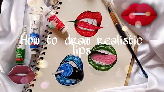 how to draw realistic lips for beginners step by step | _Naizart_