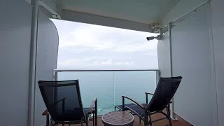 Balcony View Cruise Ship - 1 Hour Relaxing Ocean Video - Deep Sleep Therapy - Royal Caribbean