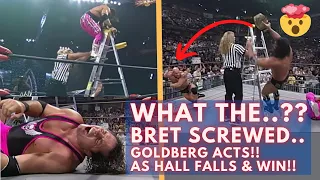 What the..?? Bret Hart vs Goldberg vs Sid vs Scott Hall|US Title Ladder Match|Nitro|Wrestling Rewind