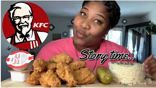 ALMOST KILLED MY SISTER *STORY TIME*😱• KFC CHICKEN WING MUKBANG🤤