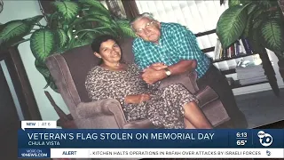 Widow of veteran discovers American flag stolen from Chula Vista home