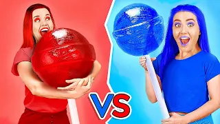 RIESIGES VS KLEINES ESSEN CHALLENGE || 24 Stunden lang nur eine Farbe essen von 123 GO! GOLD