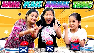 NAME PLACE ANIMAL THING | Use your brain fun challenge | Cute Sisters