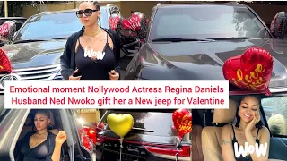 Emotional moment Nollywood Actress Regina Daniel Husband Ned Nwoko gift her a New jeep for Valentine