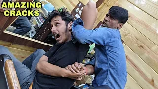 Amazing body & neck cracks | Intense head massage by indian barber | ASMR