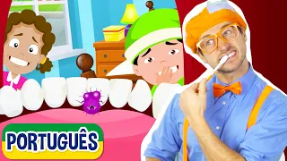 Blippi Português Escovando os Dentes | Vídeos Educativos | Canções para Crianças por Blippi