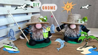 Little gnome fisherman DIY. Free pattern.