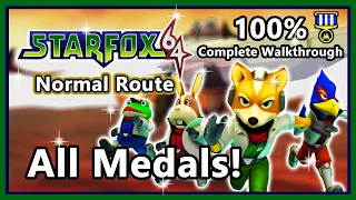 Star Fox 64 (N64) - 100% Complete Walkthrough | Normal Route | All Medals!