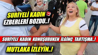 Suriyeli Kadın konuşurken vatandaşlar araya girince ilginç bir tartışma çıktı!