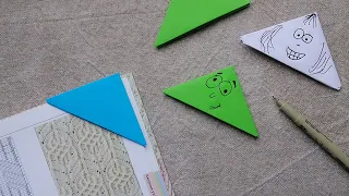 Origami stop motion  Как сделать уголок для книги. Оригами закладка.  Покадровая анимация