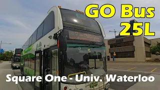 4K GO Bus 25L Ride from Square One to University of Waterloo (Duration 1h 45min)