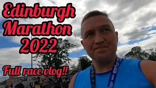 EDINBURGH MARATHON | EMF 2022 | Official Result 3:52!! Full Race Vlog Start To Finish !! Hard Race