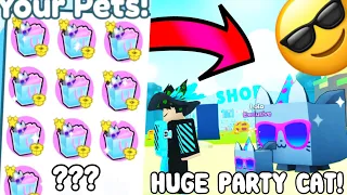 🥳 I OPENED TONS OF *ANNIVERSARY GIFTS* & GOT *HUGE PARTY CAT* In Pet Simulator X Anniversary Event!