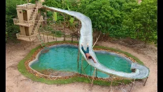 Build Most Awesome Water Slide House Around Underground Swimming Pool