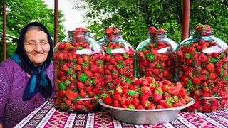 Storing 40 KG Strawberries Without Freezing and Boiling for the Winter! ♧ Village Cooking Vlog