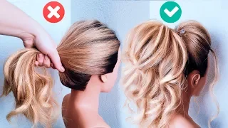 Прически на Новый год. ВЫСОКИЙ ОБЪЕМНЫЙ ХВОСТ. Прическа на Выпускной. Messy Voluminous High Ponytail