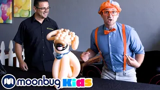Blippi Visits the Balloosionist at Amy's Playground - Learn Rainbow Colors | BLIPPI-Art for Kids 🖌️