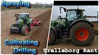 Fendt 726 spraying Cultivating and drilling/ Trelleborg tyre rant