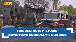 Historic downtown building home to 4 Snoqualmie businesses a total loss due to fire