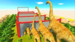 Different Size Herbivorous Dinosaurs Clash Block Race Part 2 | 🦕Animal Revolt Battle Simulator🦕