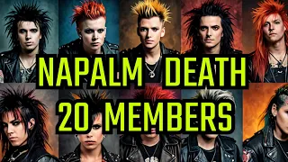 NAPALM DEATH's 20 Member Line-Up Evolution