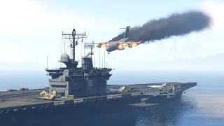 C -17 Emergency Landing On Aircraft Carrier After Three Engines Exploded | GTA 5