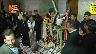 عشية عيد أحد الشعانين كنيسة القيامة أورشليم القدس يرأس الصلاة أنبا أنطونيوس مطران الكرسي الأورشليمي