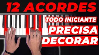 12 Acordes no Teclado para Iniciante (dá pra tocar VÁRIAS MÚSICAS)