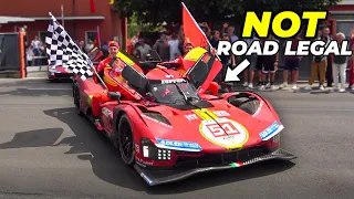 Ferrari 499P LM HYPERCAR on the road!  -  Full Parade in Maranello